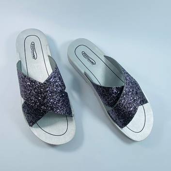 Women’s Glitter Cross Strap Slippers