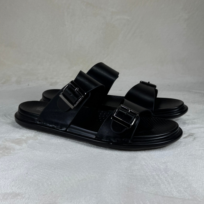 Men's Luxury PU Made Perforated Cross-Strap Washable Sandal