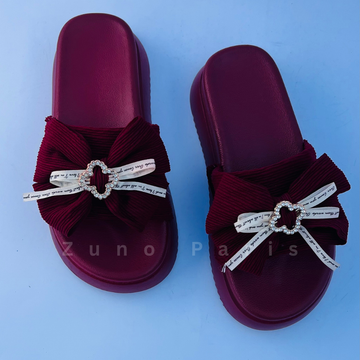 Bow Knot Platform Slippers