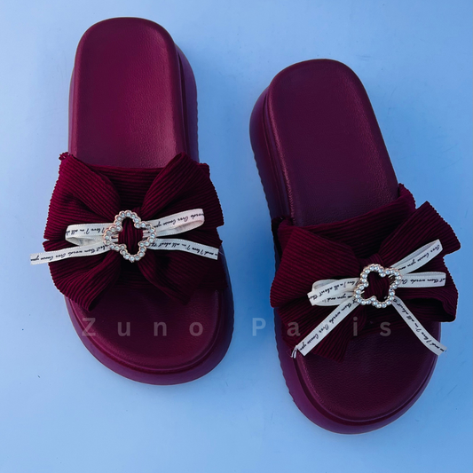 Bow Knot Platform Slippers