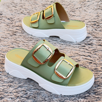 Chinese Double Buckle High Sole Slides (R2)