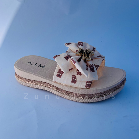 Women’s Embellished Bow Platform Slippers