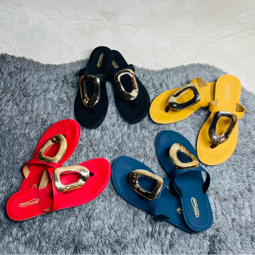 Elegant Metallic Buckle Flats