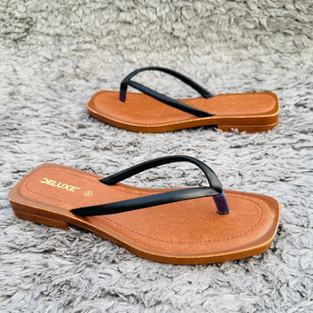 Tan Square-Toe Flip-Flops | Soft, Comfortable, Washable
