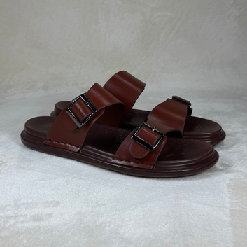 Men's Luxury PU Made Perforated Cross-Strap Washable Sandal