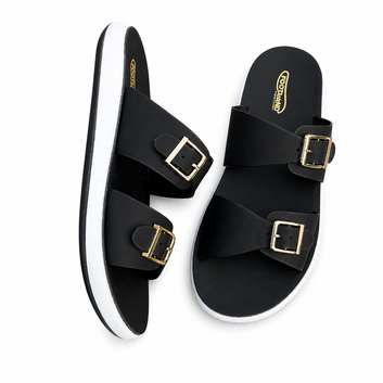Double Buckle Women’s Slides, Non-slip, Soft, Washable (G2)