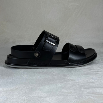 Men's Luxury PU Three-Strap Sandal with Buckle & Backstrap