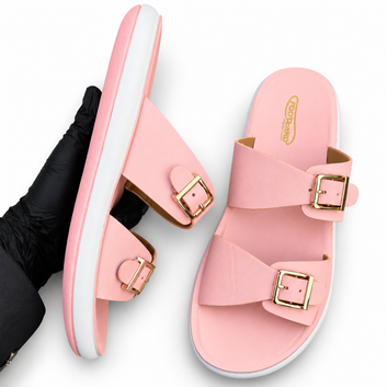 Double Buckle Women’s Slides, Non-slip, Soft, Washable (G2)